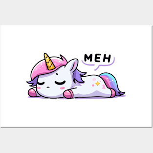 Lazy unicorn Posters and Art